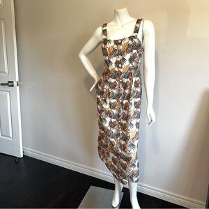 Pink Martini Leaf Print Maxi Dress